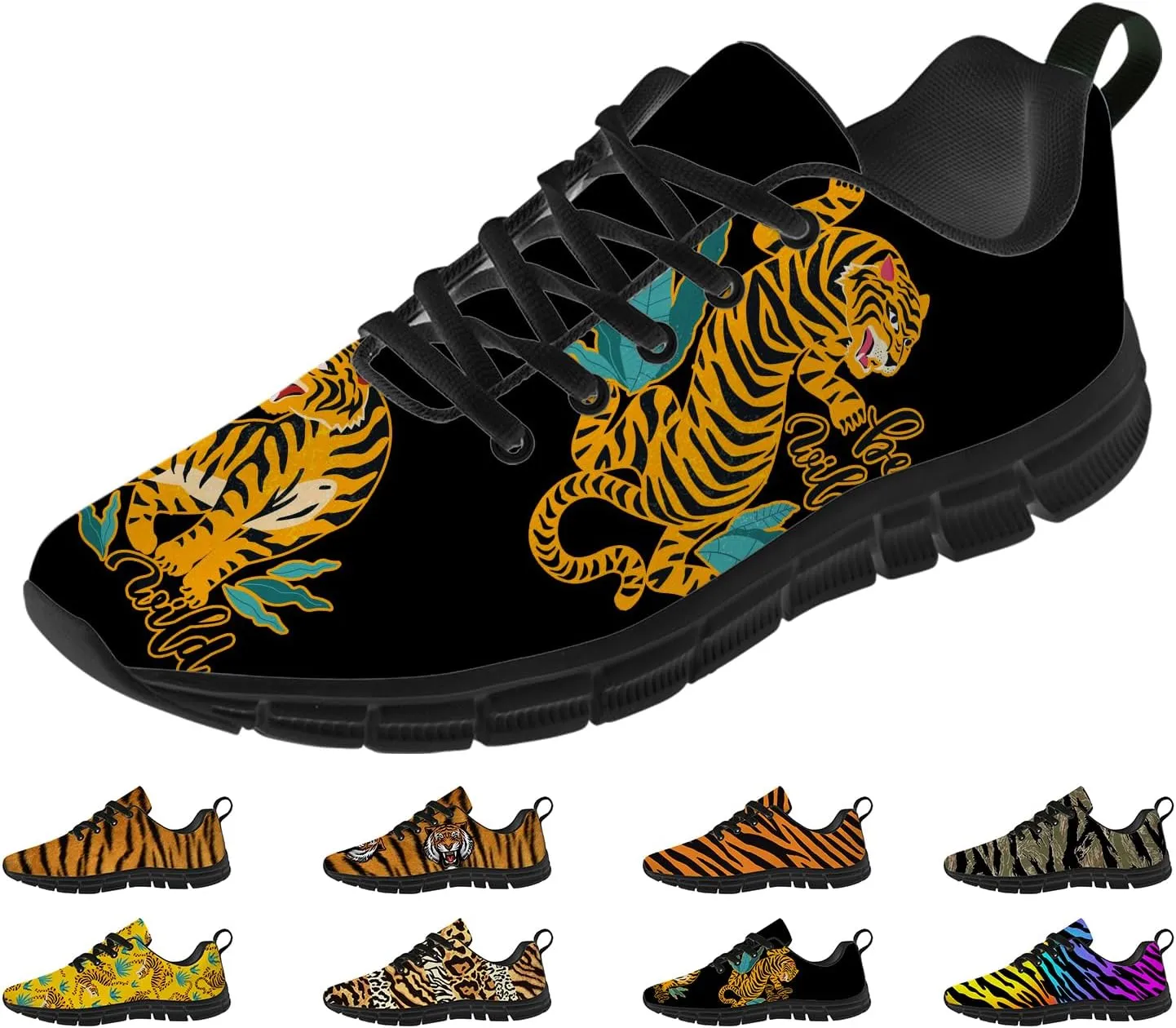 Funny Tiger Shoes for Women Men Tennis Shoes Lightweight Athletic Gym Running Sneakers Tiger Lovers Gifts for Him Her