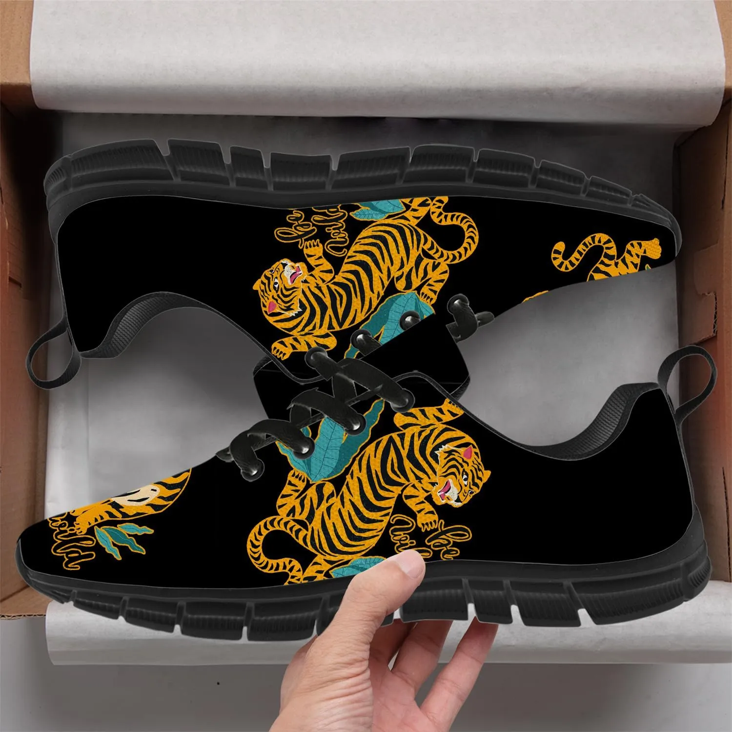 Funny Tiger Shoes for Women Men Tennis Shoes Lightweight Athletic Gym Running Sneakers Tiger Lovers Gifts for Him Her