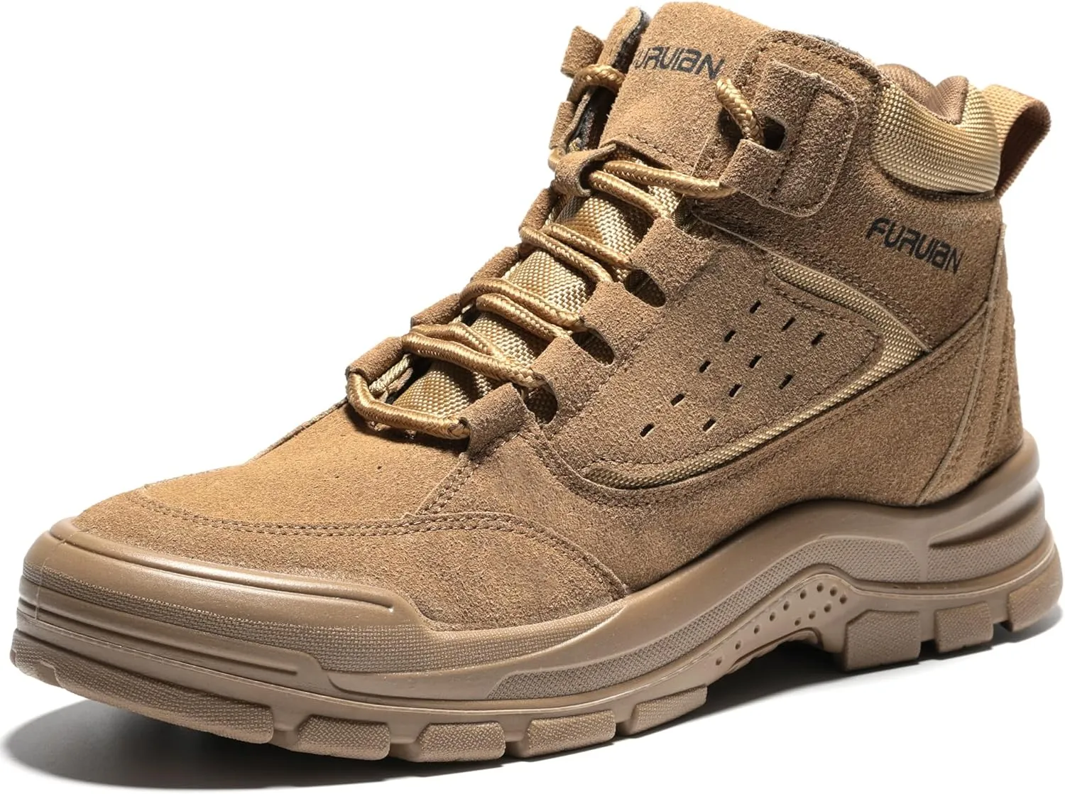 Furuian Steel Toe Boots for Men Women Comfortable Lightweight Work Boots for Men Slip Resistant High Top Steel Toe Safety Shoes Puncture Proof Indestructible Construction Shoes