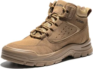Furuian Steel Toe Boots for Men Women Comfortable Lightweight Work Boots for Men Slip Resistant High Top Steel Toe Safety Shoes Puncture Proof Indestructible Construction Shoes