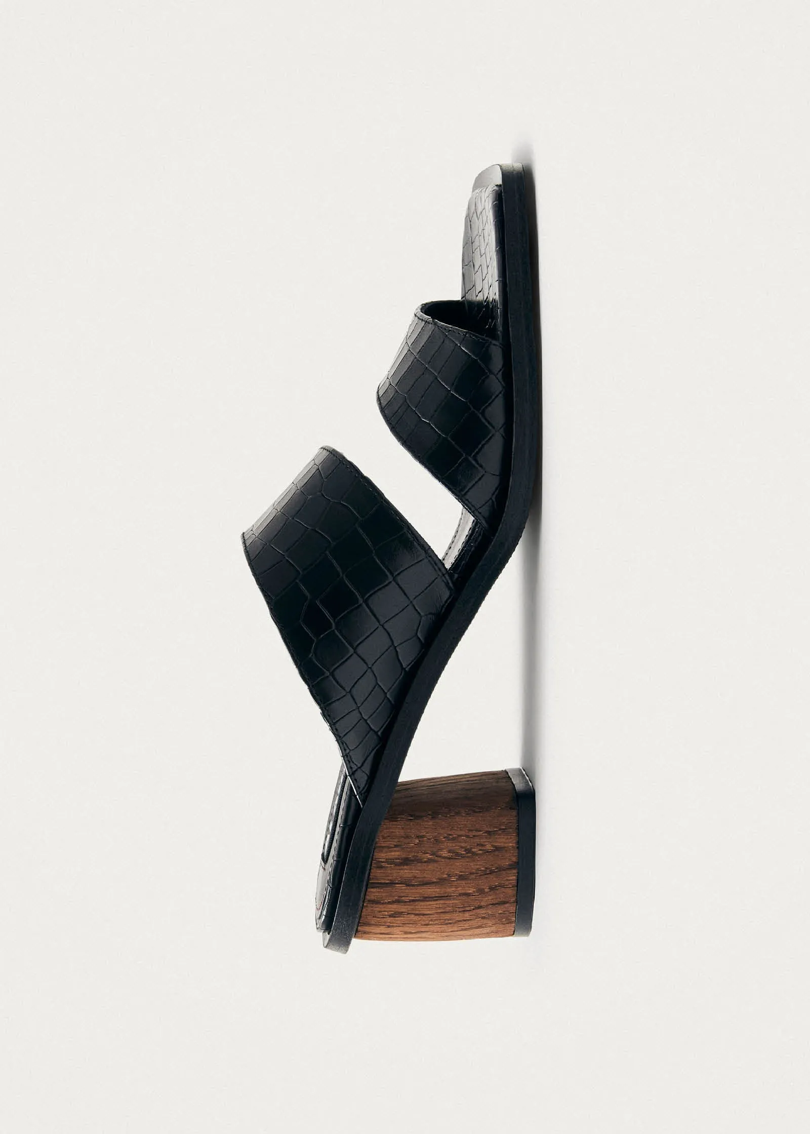 Gabin Alli Black Leather Sandals