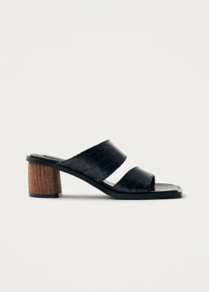 Gabin Alli Black Leather Sandals