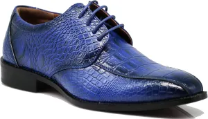 Gator3N Men's Alligator Crocodile Print Oxfords Fashion Lace Up Dress Shoes