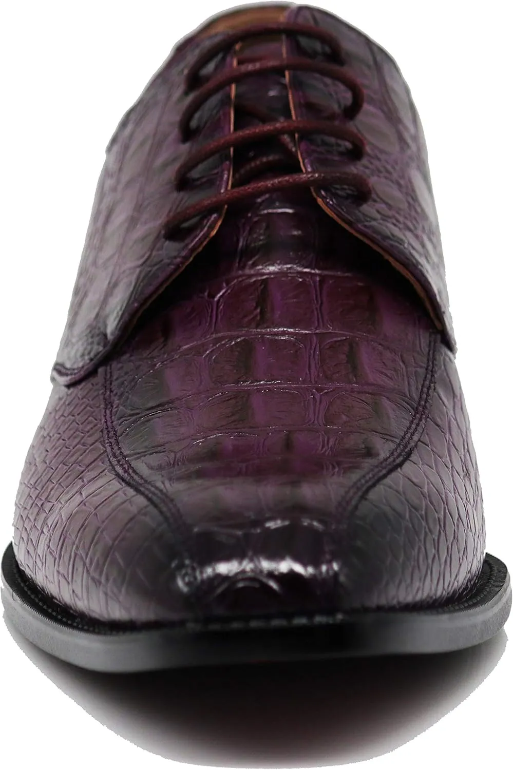 Gator3N Men's Alligator Crocodile Print Oxfords Fashion Lace Up Dress Shoes
