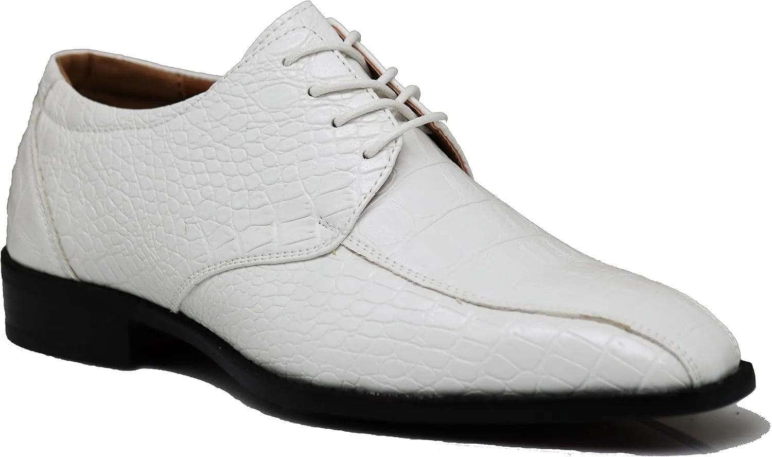 Gator3N Men's Alligator Crocodile Print Oxfords Fashion Lace Up Dress Shoes
