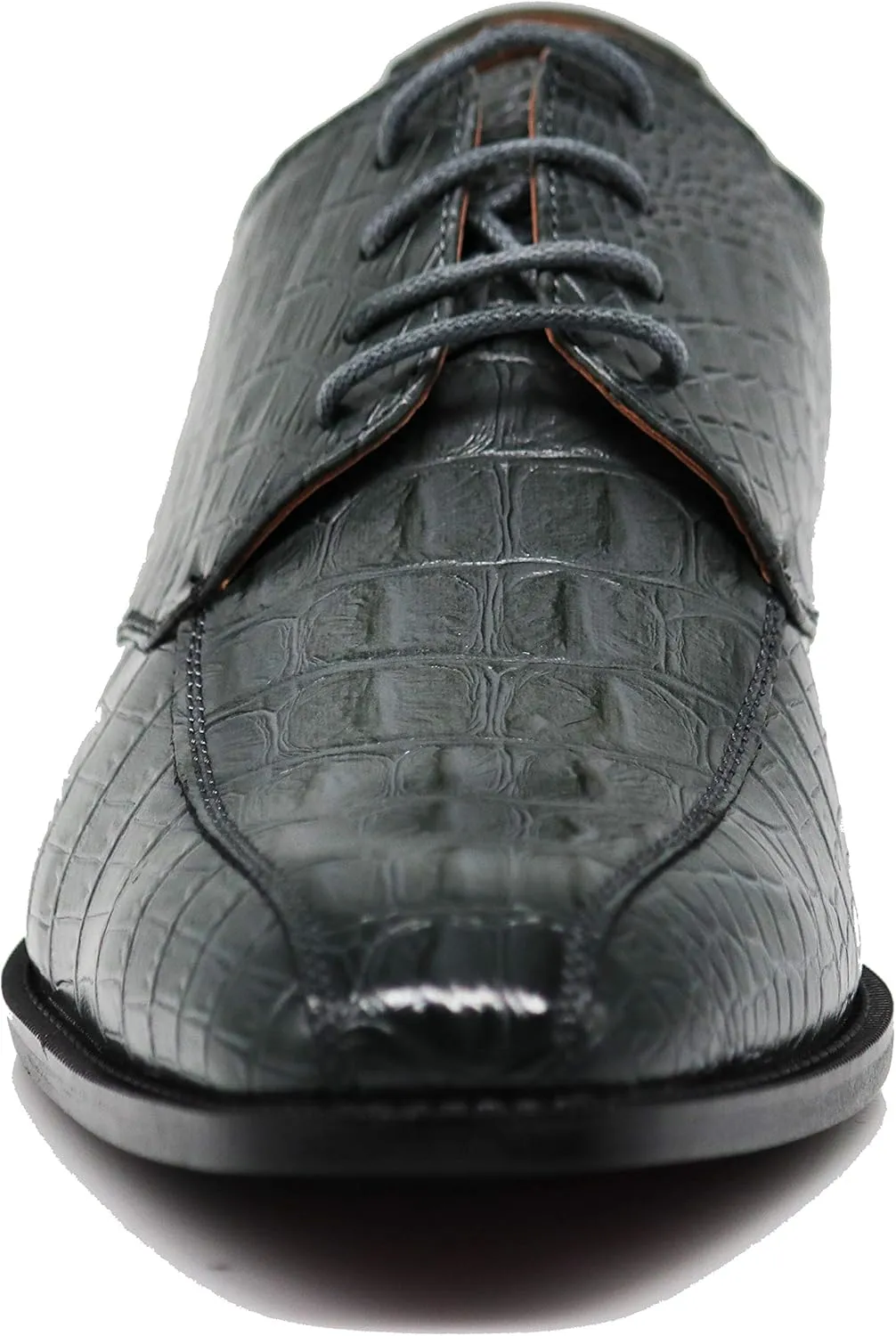 Gator3N Men's Alligator Crocodile Print Oxfords Fashion Lace Up Dress Shoes
