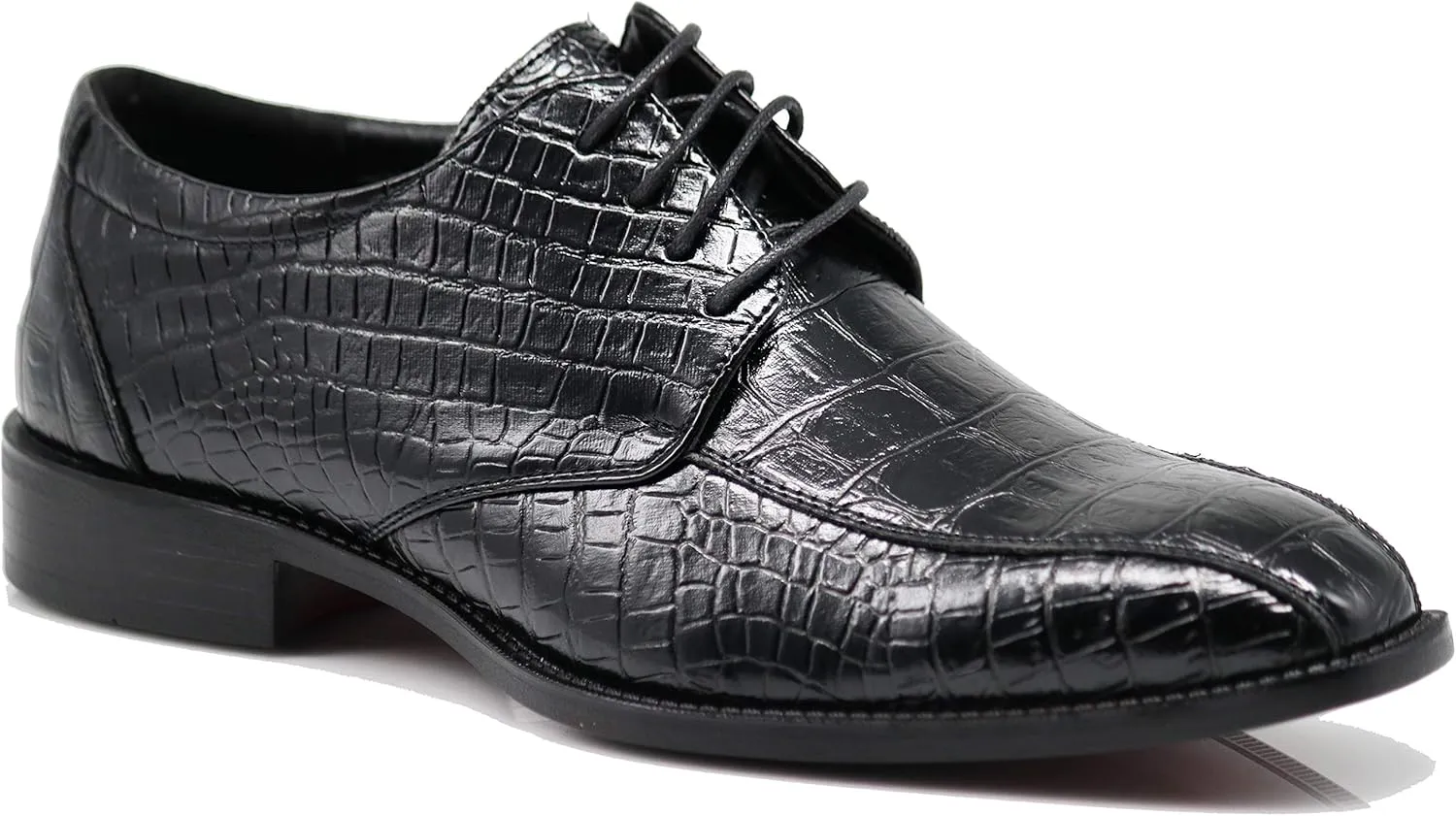 Gator3N Men's Alligator Crocodile Print Oxfords Fashion Lace Up Dress Shoes