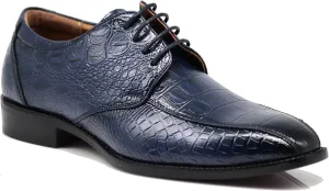 Gator3N Men's Alligator Crocodile Print Oxfords Fashion Lace Up Dress Shoes