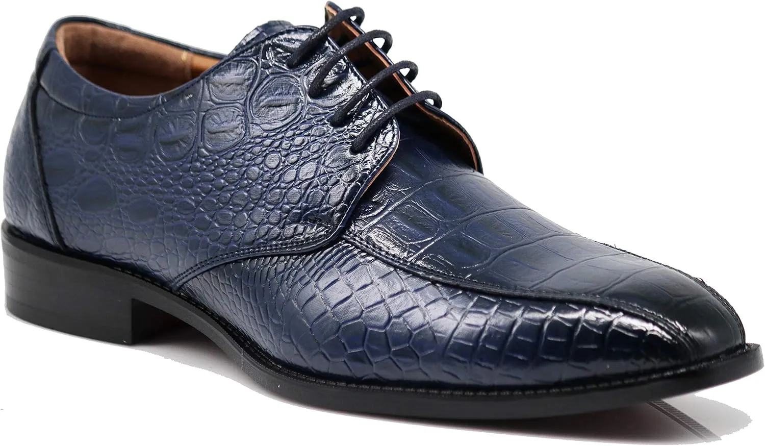 Gator3N Men's Alligator Crocodile Print Oxfords Fashion Lace Up Dress Shoes
