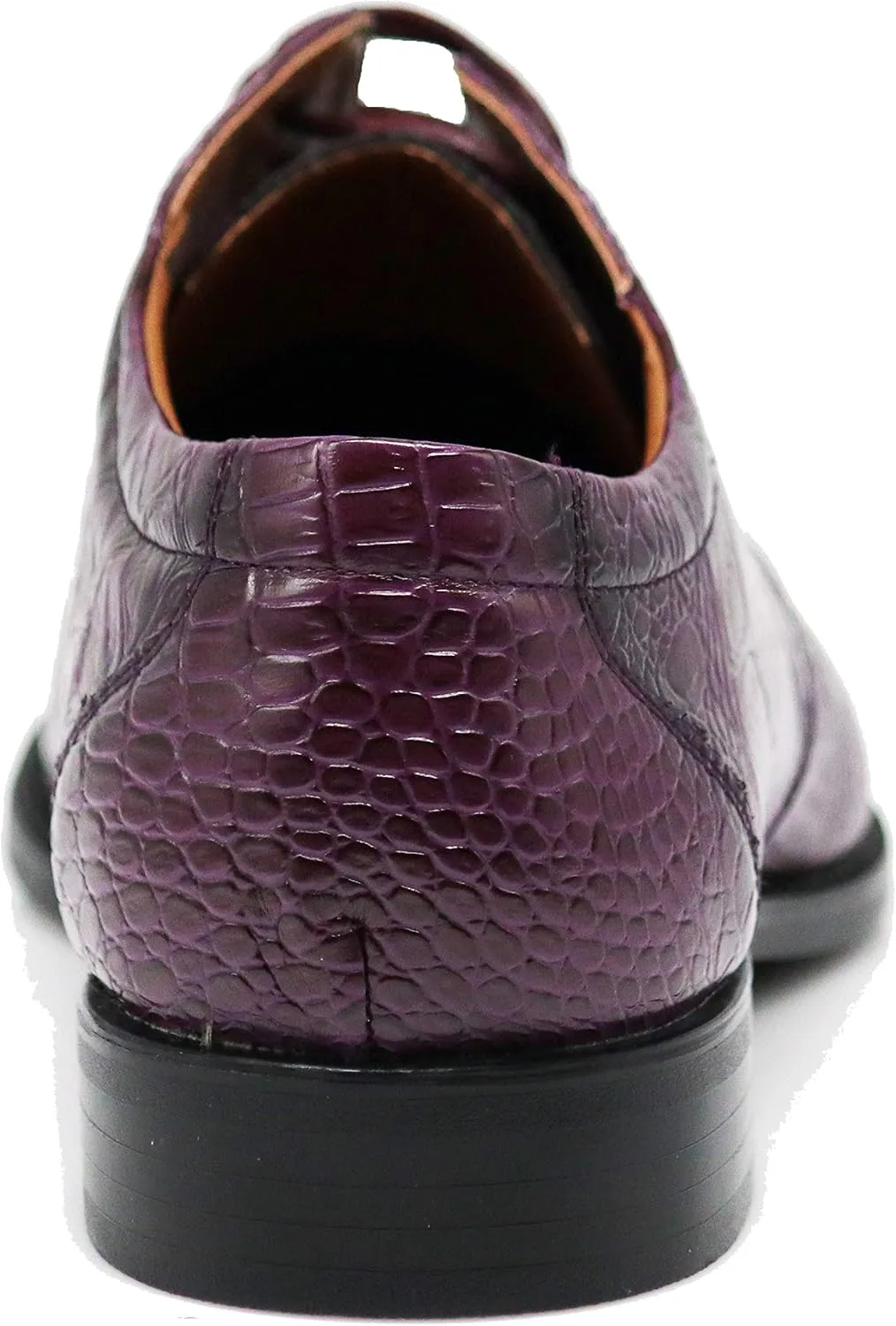 Gator3N Men's Alligator Crocodile Print Oxfords Fashion Lace Up Dress Shoes