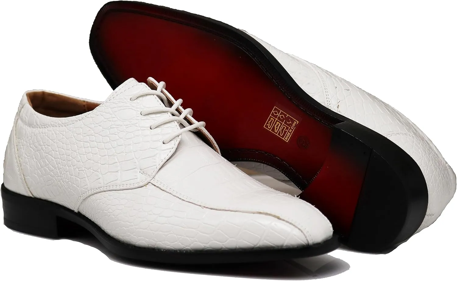 Gator3N Men's Alligator Crocodile Print Oxfords Fashion Lace Up Dress Shoes