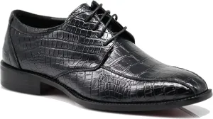 Gator3N Men's Alligator Crocodile Print Oxfords Fashion Lace Up Dress Shoes