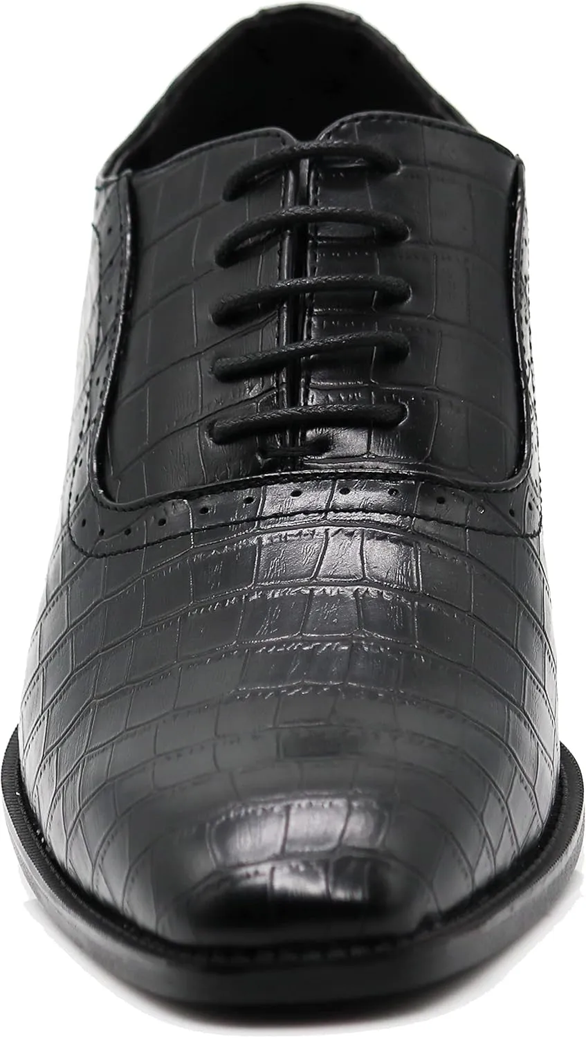 Gator3N Men's Alligator Crocodile Print Oxfords Fashion Lace Up Dress Shoes