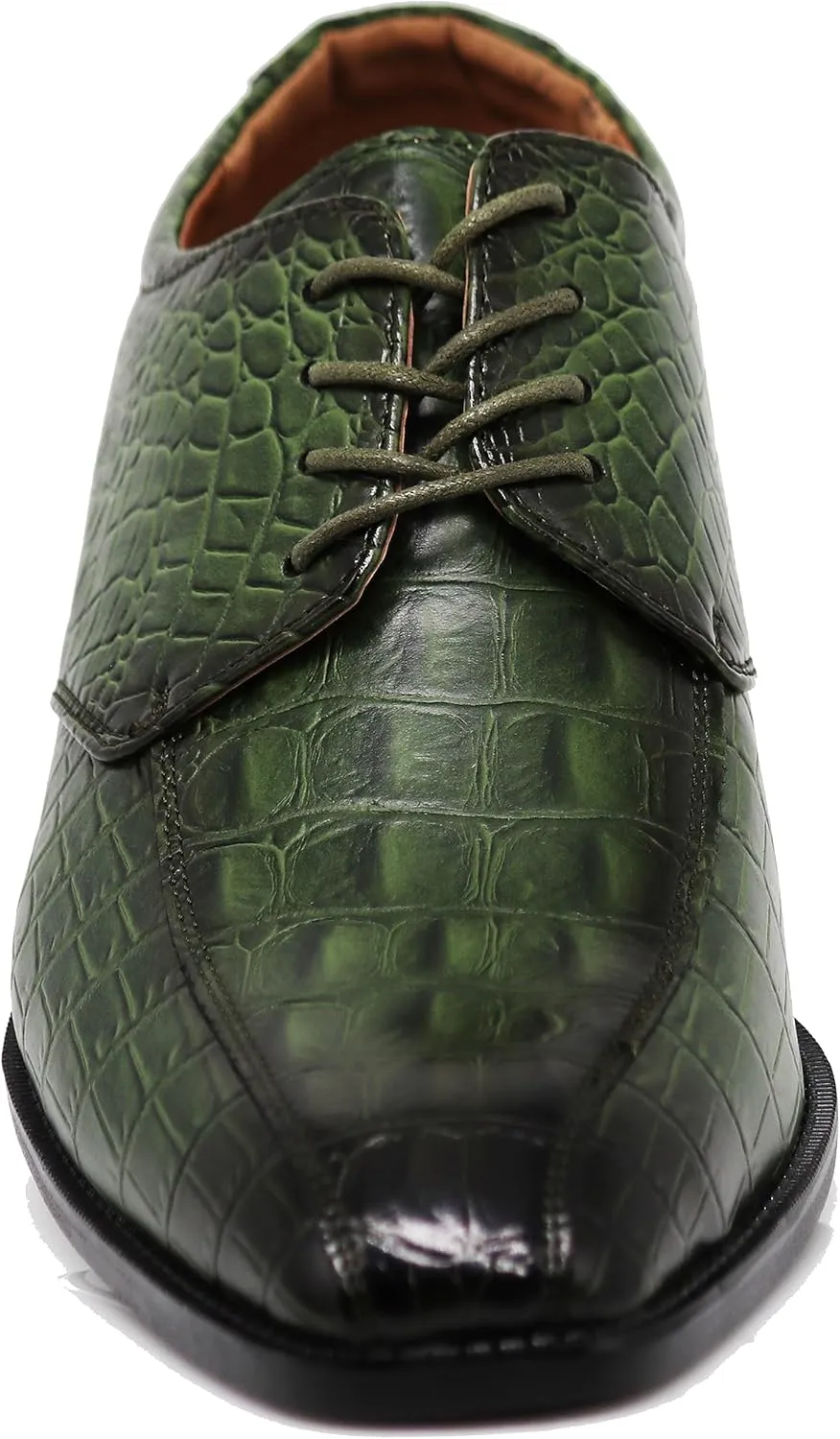 Gator3N Men's Alligator Crocodile Print Oxfords Fashion Lace Up Dress Shoes