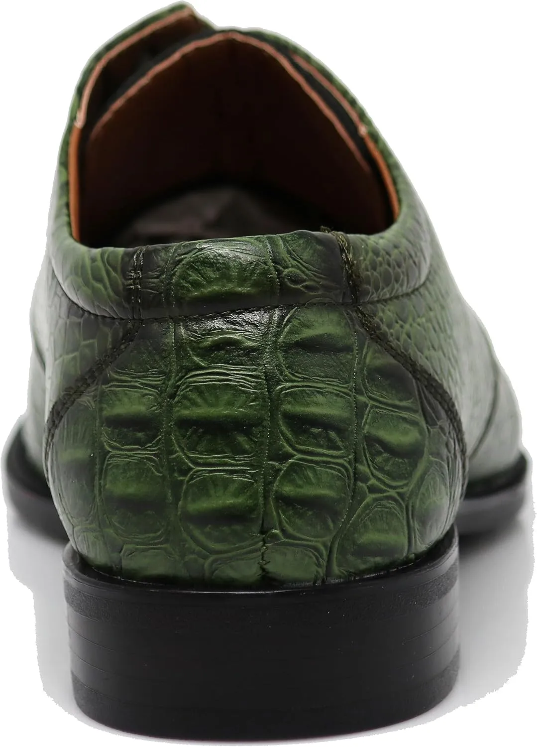 Gator3N Men's Alligator Crocodile Print Oxfords Fashion Lace Up Dress Shoes