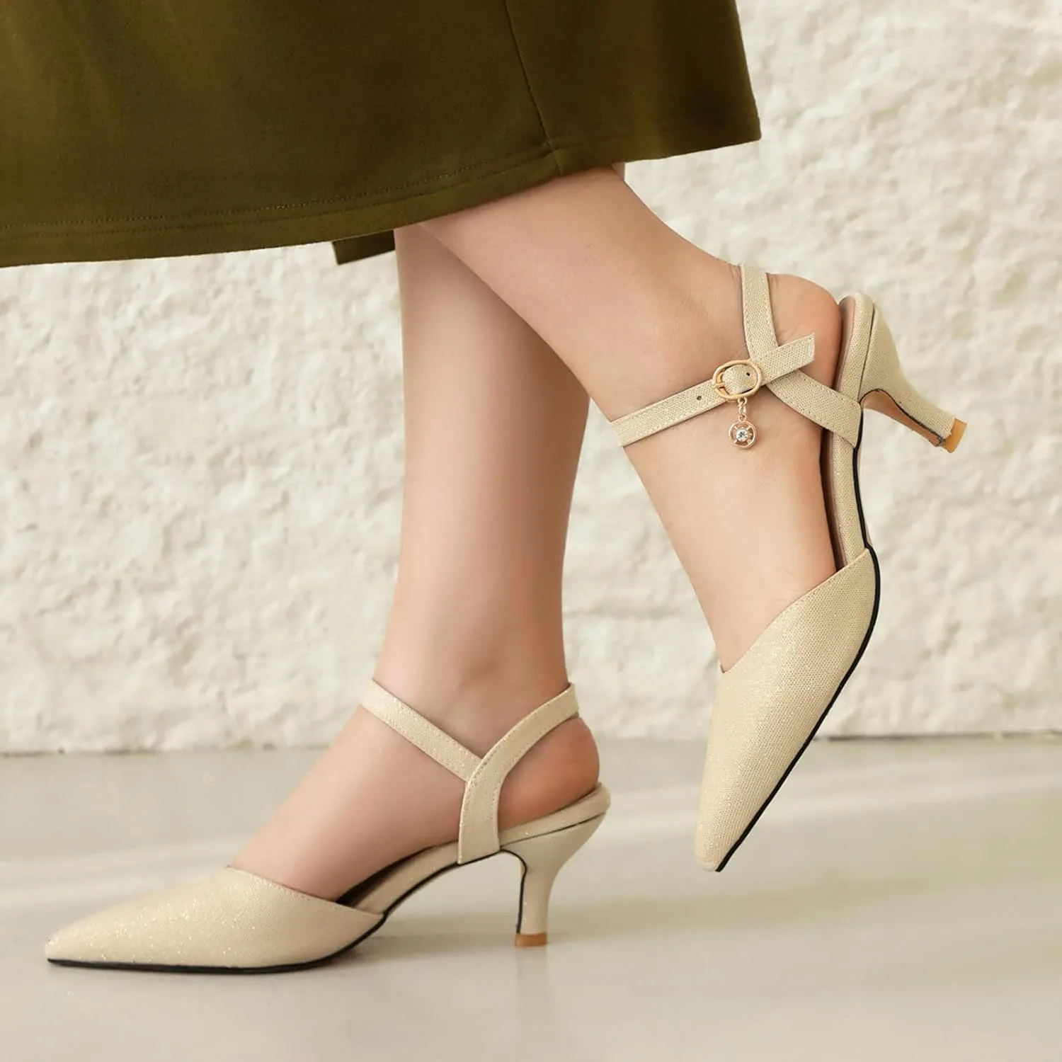 Gicoiz Kitten Heels Women Sandals Ankle Strap