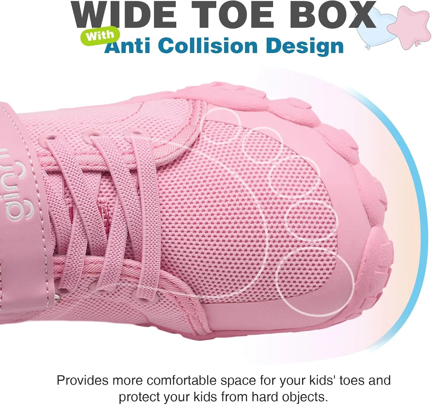 GINNI Boys Girls Barefoot Shoes - Lightweight Walking Running Athletic Sneakers, Breathable Zero Drop, Naturally Splay Wide Toe Box for Toddler, Little and Big Kids