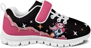 Girls' Athletic Shoes with Hook and Loop Kids Running Shoes for Travel