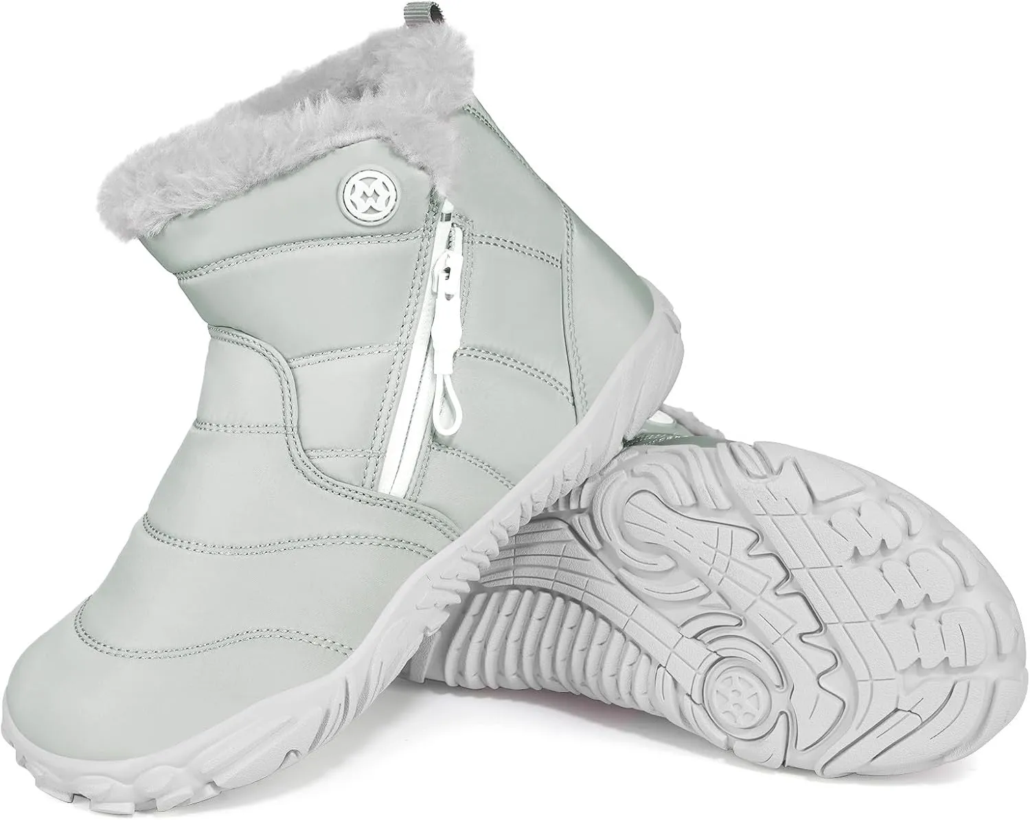 Girls Boys Barefoot Boots Shoes | Minimalist Little Kids/Big Kids Waterproof Ankle Winter Snow Boots | Zero Drop Sole | Wide Toe Box | Slip Resistant