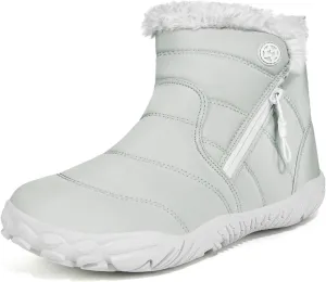 Girls Boys Barefoot Boots Shoes | Minimalist Little Kids/Big Kids Waterproof Ankle Winter Snow Boots | Zero Drop Sole | Wide Toe Box | Slip Resistant