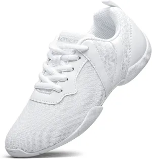 Girls Cheer Shoes White Cheerleading Breathable Sneakers Kids Cheerleader Athletic Training Tennis Walking Shoes