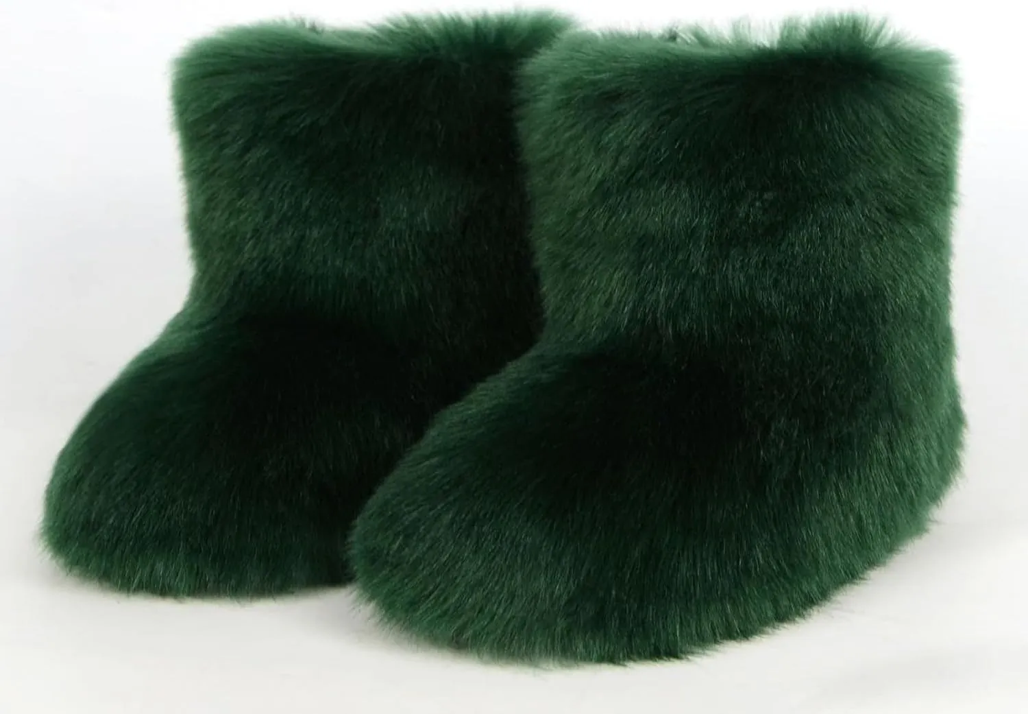 Girls Fluffy Furry Snow Boots Faux Fur Winter Warm Outdoor Boots