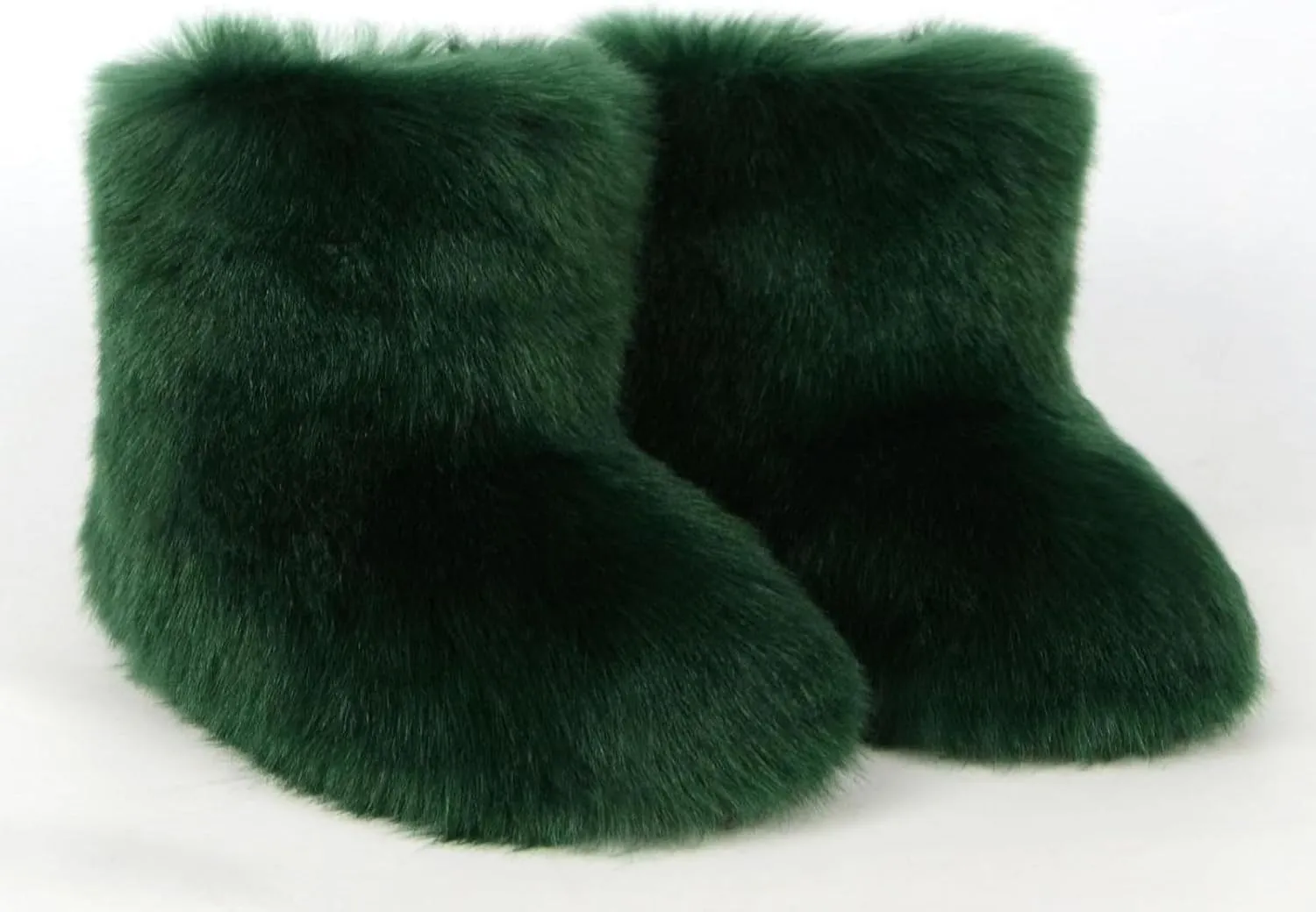 Girls Fluffy Furry Snow Boots Faux Fur Winter Warm Outdoor Boots