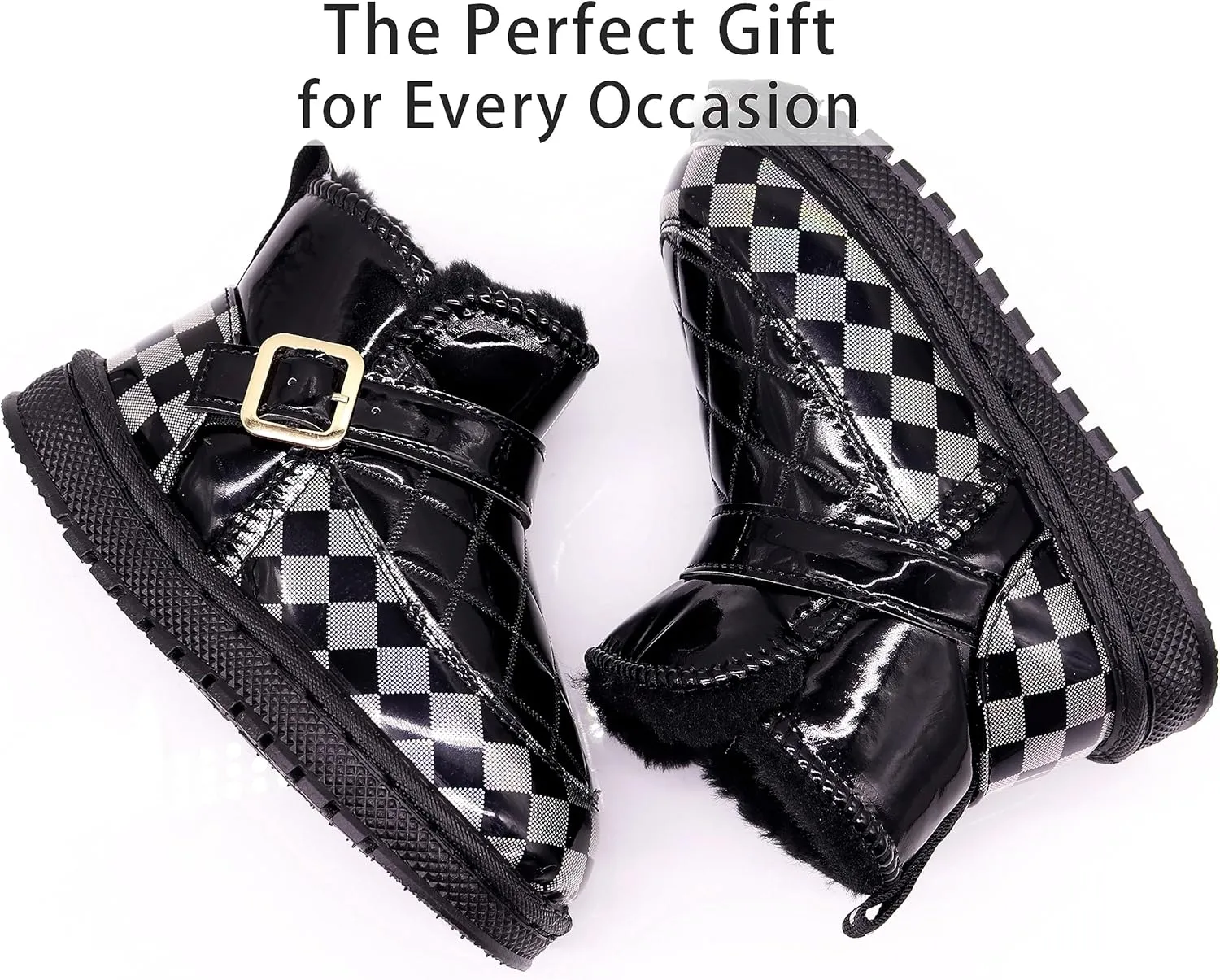 Girls Glitter Snow Boots Toddler/Little Girls Warm Winter Sequin Comfy Cute Durable Outdoor Sparkle Princess Ankle Boots
