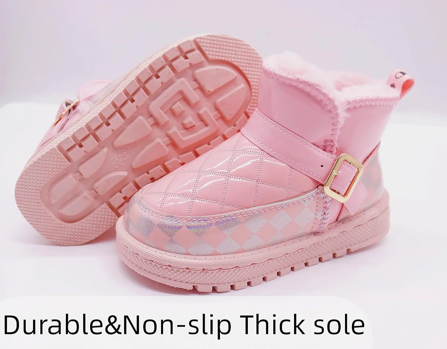 Girls Glitter Snow Boots Toddler/Little Girls Warm Winter Sequin Comfy Cute Durable Outdoor Sparkle Princess Ankle Boots