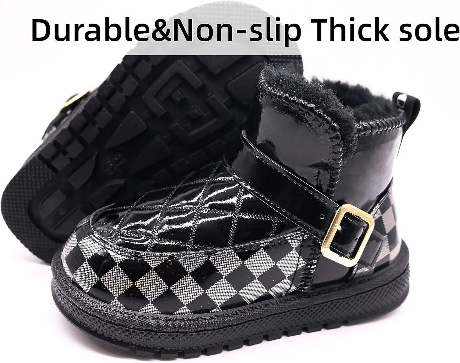 Girls Glitter Snow Boots Toddler/Little Girls Warm Winter Sequin Comfy Cute Durable Outdoor Sparkle Princess Ankle Boots
