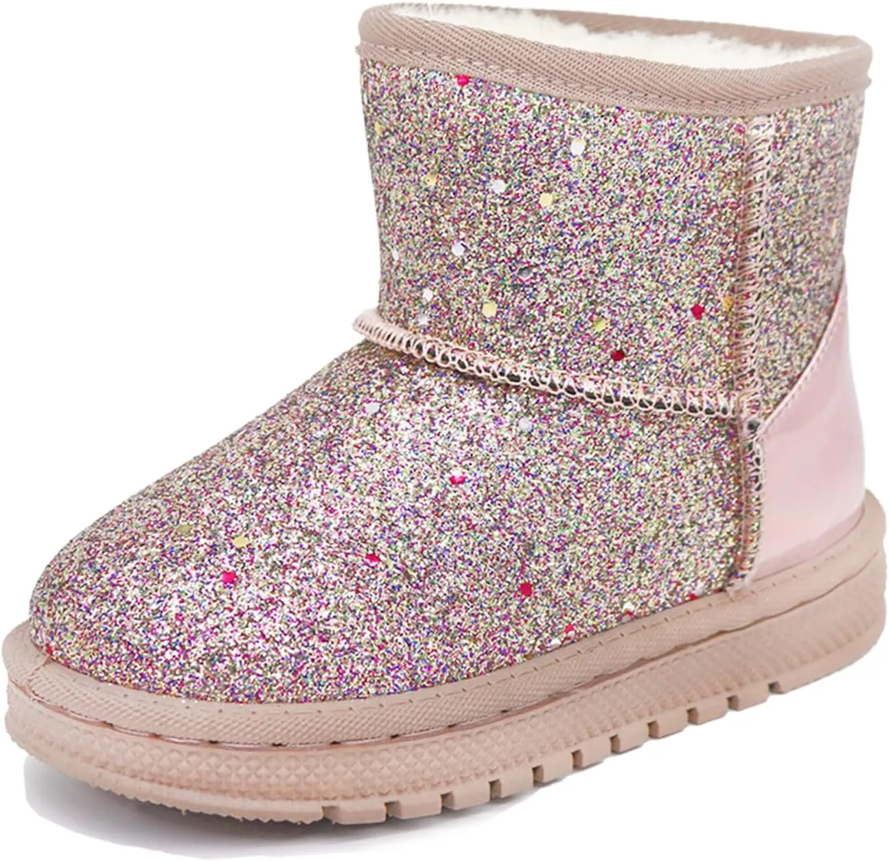 Girls Glitter Snow Boots Toddler/Little Girls Warm Winter Sequin Comfy Cute Durable Outdoor Sparkle Princess Ankle Boots