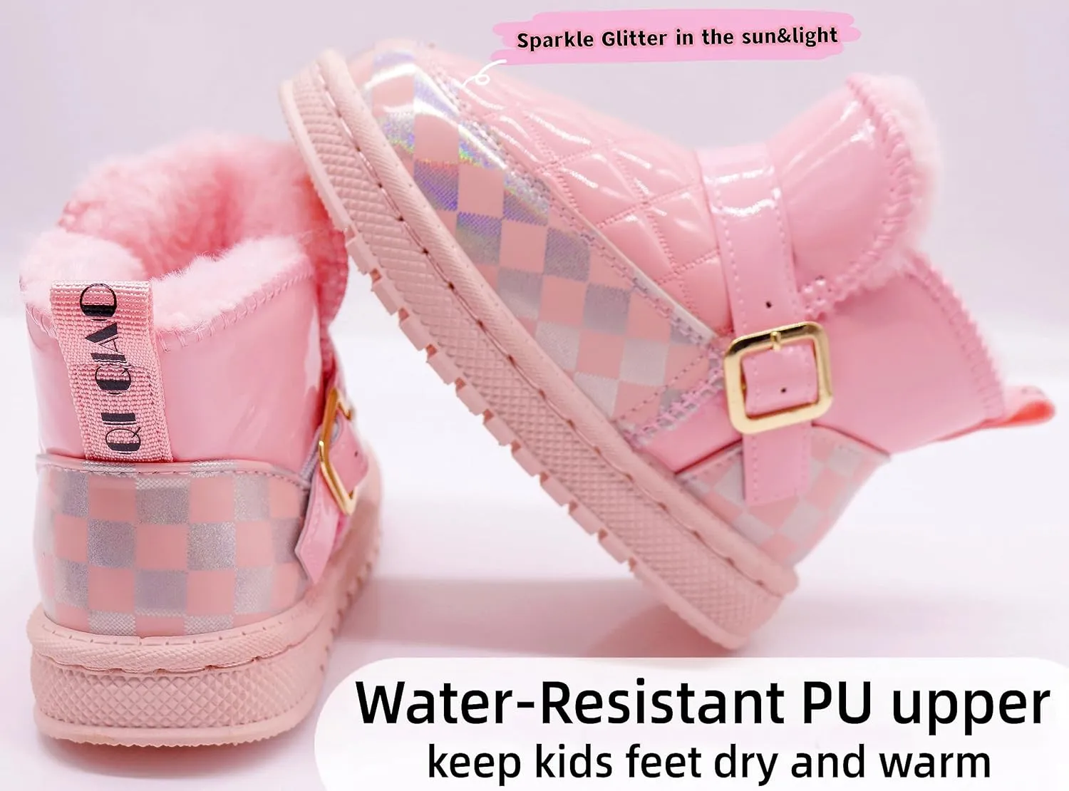 Girls Glitter Snow Boots Toddler/Little Girls Warm Winter Sequin Comfy Cute Durable Outdoor Sparkle Princess Ankle Boots