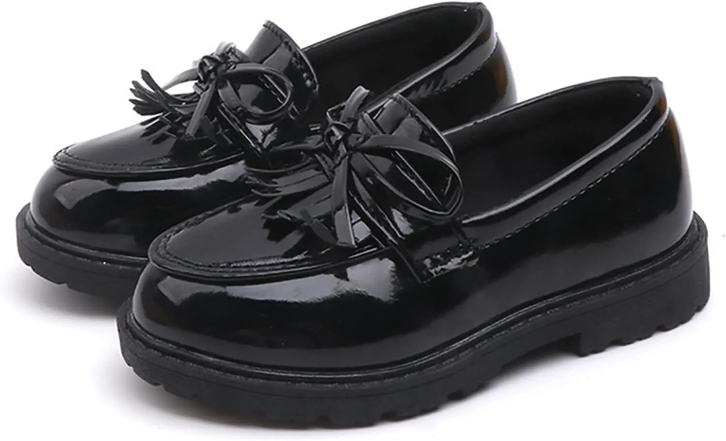 Girls Kids Mary Jane Shoes Rubber Sole Ankle Loafers Toddler Dress Dance Formal Sneakers Low Heel Lightweight Non Slip