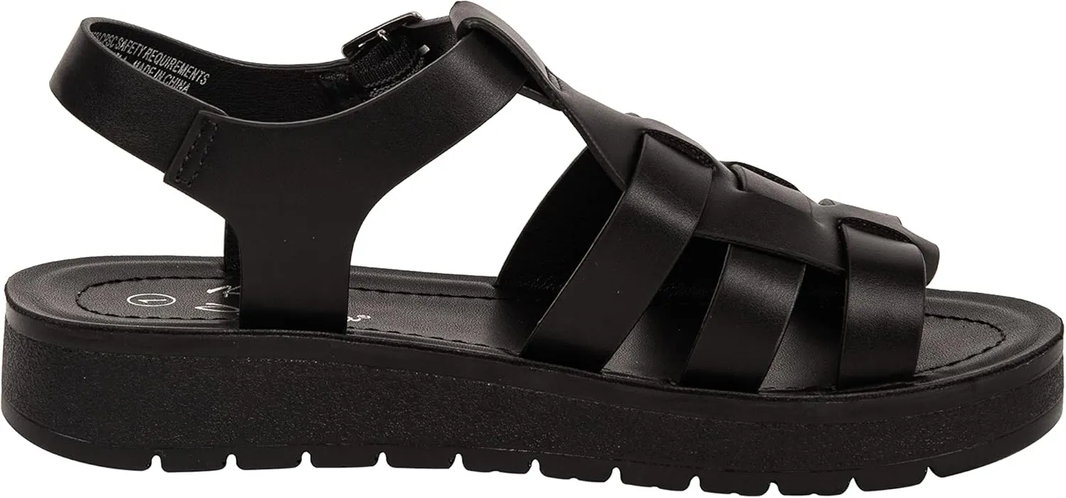 Girls Sandals Open Toe Sandal Fisherman Buckle Ankle Strap Platform Martin-2