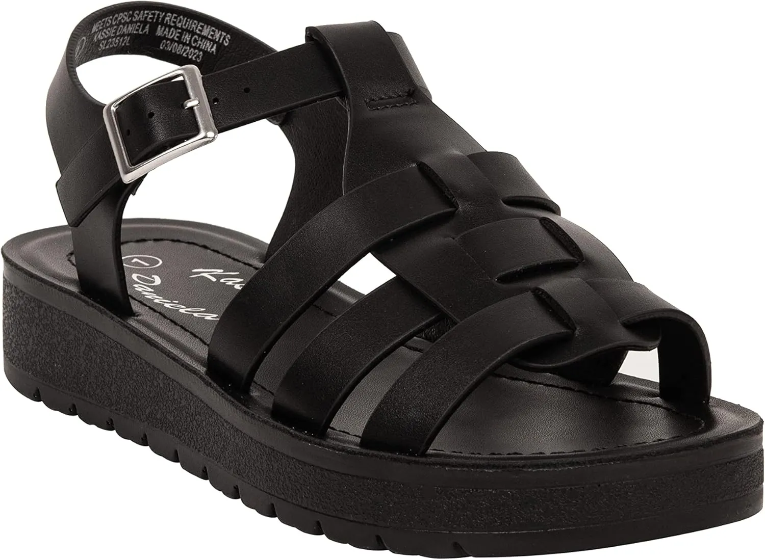 Girls Sandals Open Toe Sandal Fisherman Buckle Ankle Strap Platform Martin-2