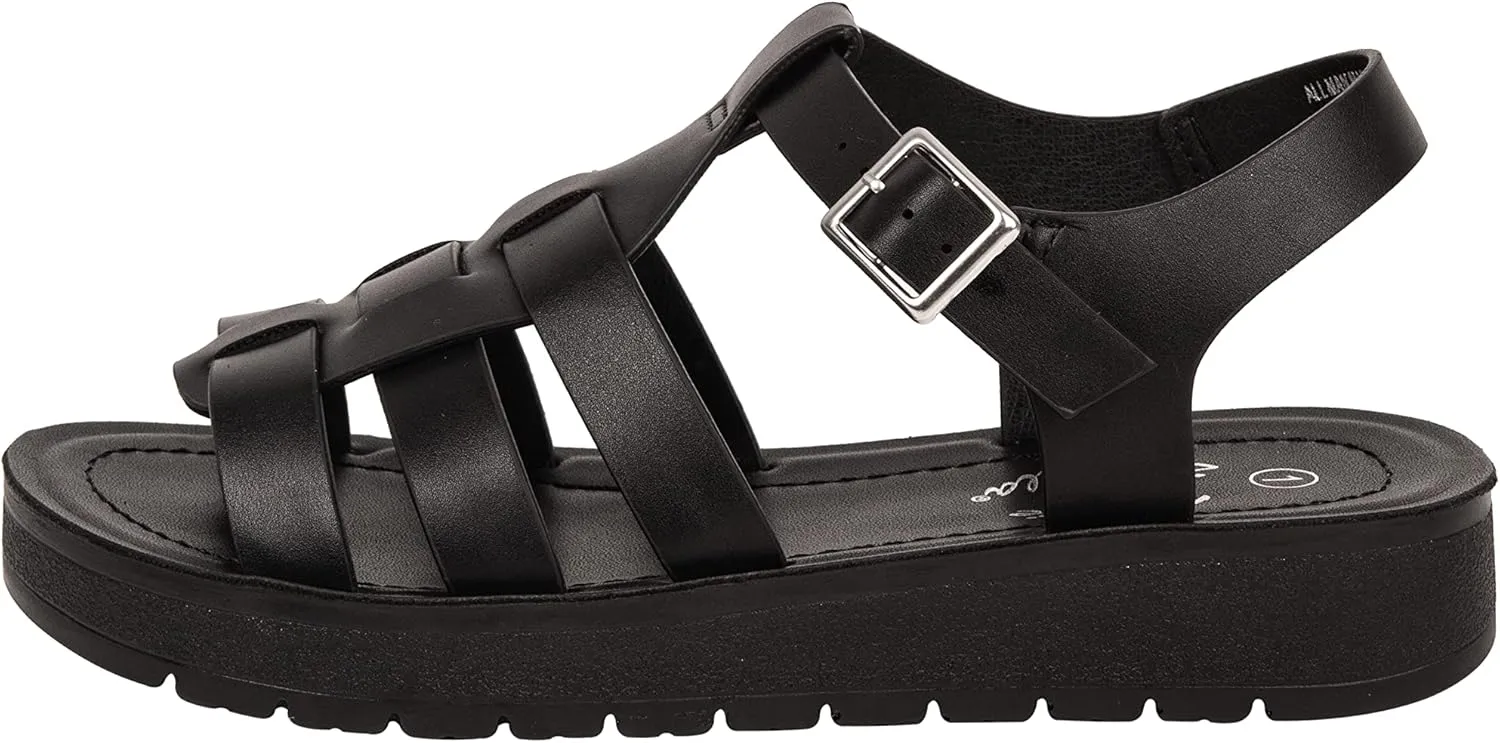 Girls Sandals Open Toe Sandal Fisherman Buckle Ankle Strap Platform Martin-2