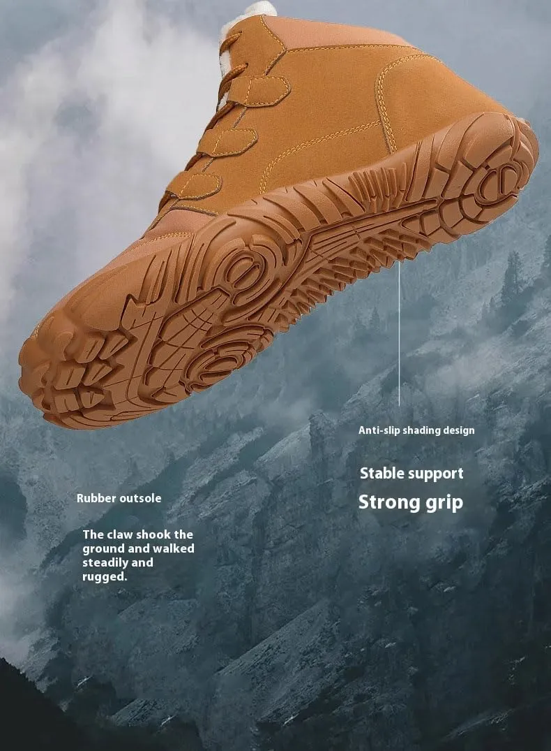 Glacia Barefoot Shoes for Men Women Winter, 2025 Wide Toe Warm Non-Slip Waterproof Winter Walking Shoes