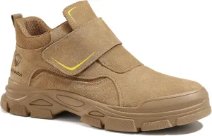 GLANOUDUN Welding Boots for Men Slip on Work Boots for Men Steel Toe Boot Comfortable Welder Boot Construction Safety Footwear Indestructible Men's Steel Toe Shoes