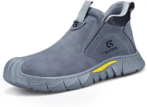 GLANOUDUN Welding Work Boots for Men Slip on Steel Toe Shoes for Men Indestructible Steel Toe Boots Welder Men's Working Shoes Fireproof Safety Footwear for Construction Men's Work & Safety Footwear