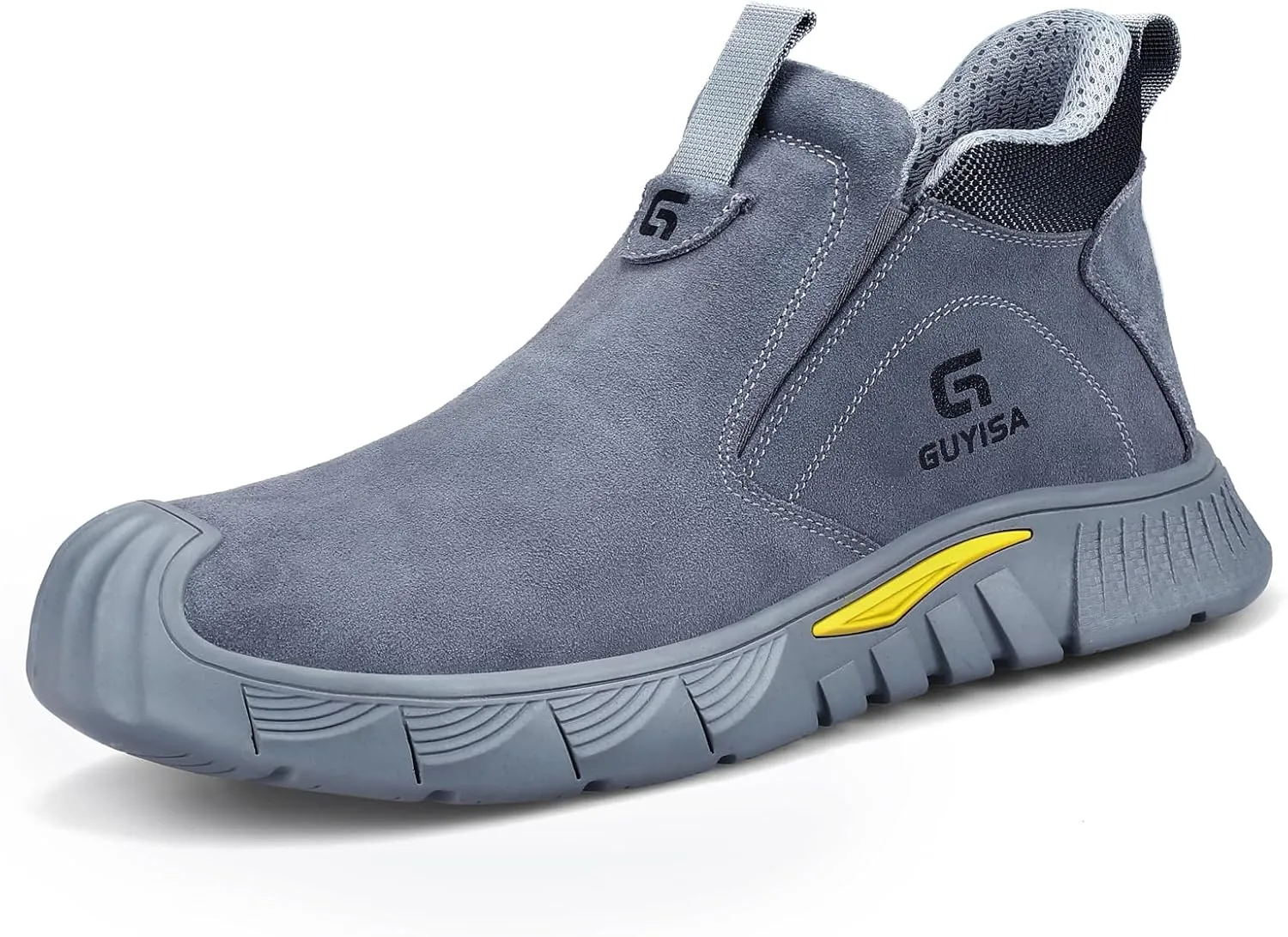 GLANOUDUN Welding Work Boots for Men Slip on Steel Toe Shoes for Men Indestructible Steel Toe Boots Welder Men's Working Shoes Fireproof Safety Footwear for Construction Men's Work & Safety Footwear