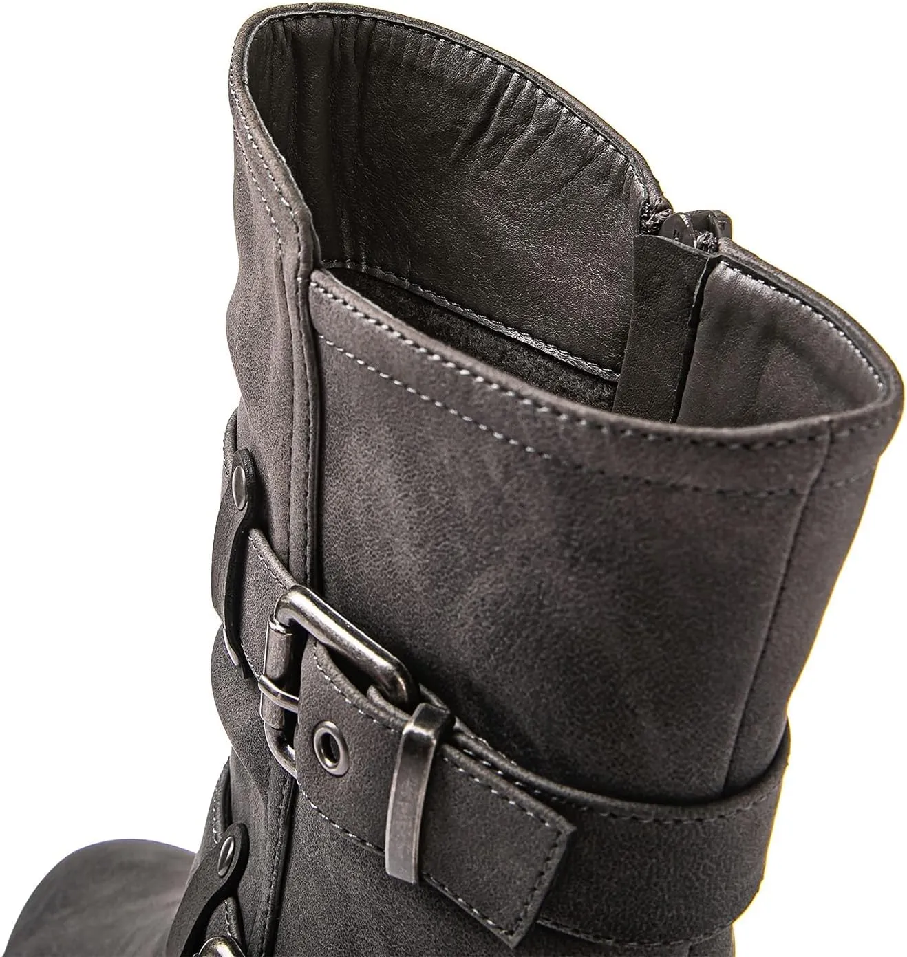 GLOBALWIN Women's Biker Boots, Black, GW-W21YY13, Ankle Boots, Bootie, Zip Closure, Block Heel, All-Day Comfort, Versatile, Ethically Made
