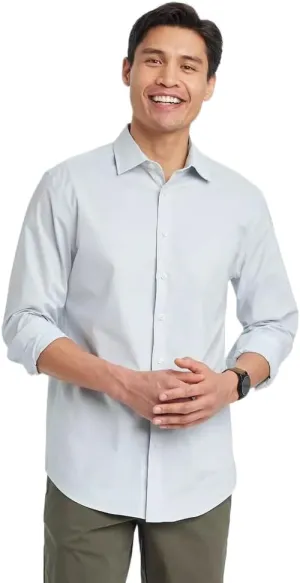 Goodfellow & Co Men's Standard Fit Performance Dress Long Sleeve Button-Down Shirt -
