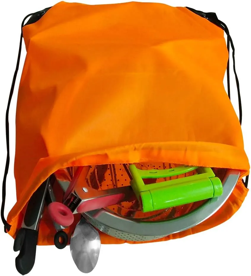 GoodtoU Drawstring Backpack Bulk Nylon Drawstring Bag String Backpack Bulk for Gym Party Trip, 12 Colors