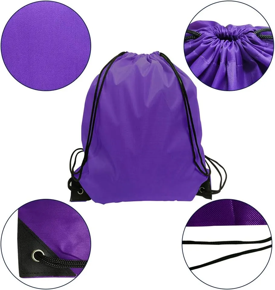 GoodtoU Drawstring Backpack Bulk Nylon Drawstring Bag String Backpack Bulk for Gym Party Trip, 12 Colors