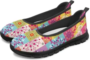GOSTONG Slip-on Flats Shoes for Women Comfort Non Slip Walking Shoes Round Toe Loafers Outdoor Sneakers Black Sole Size 6-11