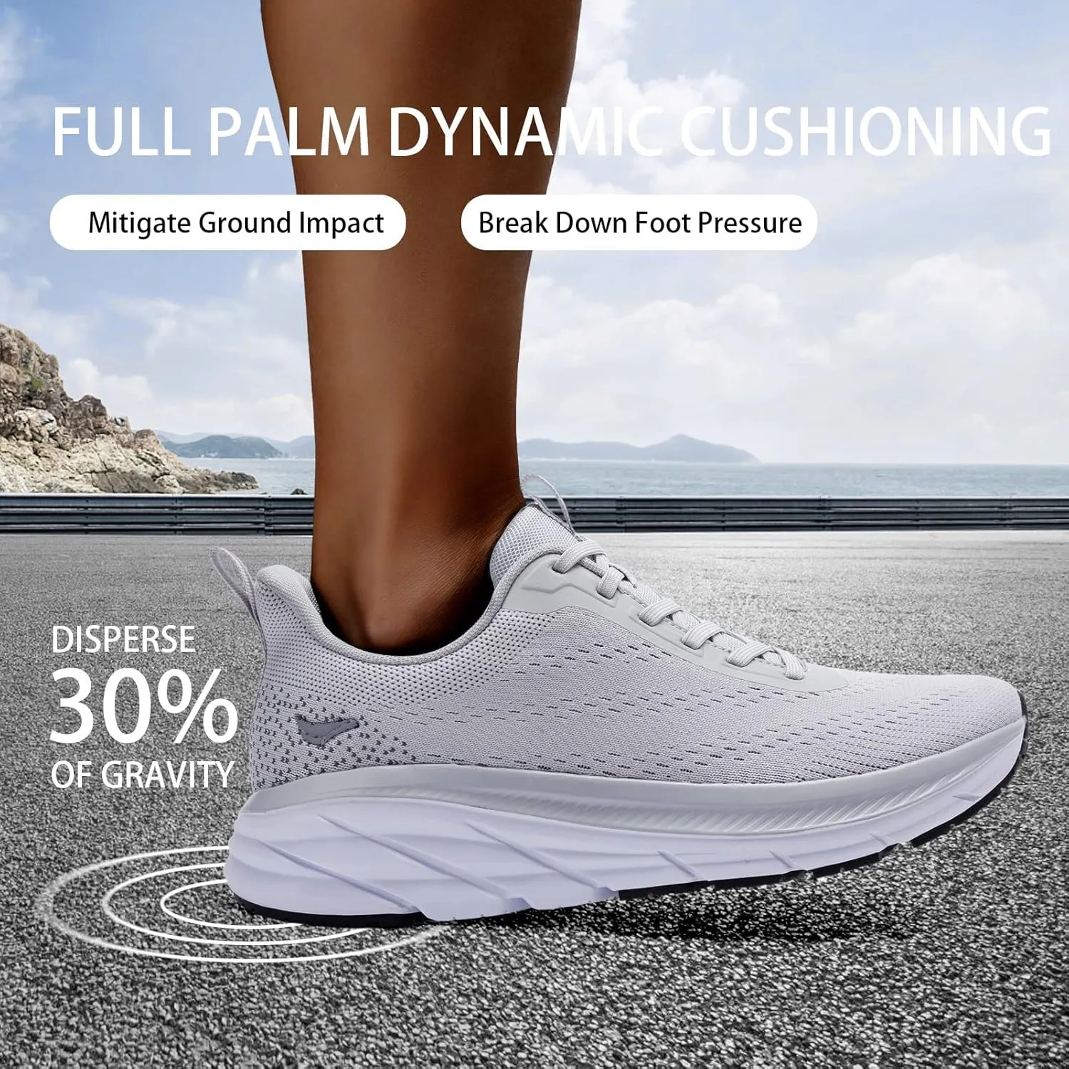 Grand Attack Men's Road Running Walking Shoes | Max Cushioned Comfort | Durable Non-Slip | Breathable Athletic Tennis Cross-Training Sneakers