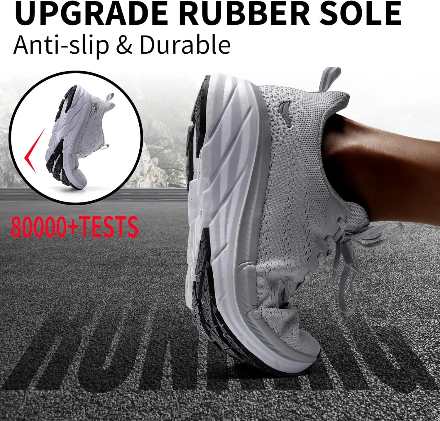 Grand Attack Men's Road Running Walking Shoes | Max Cushioned Comfort | Durable Non-Slip | Breathable Athletic Tennis Cross-Training Sneakers