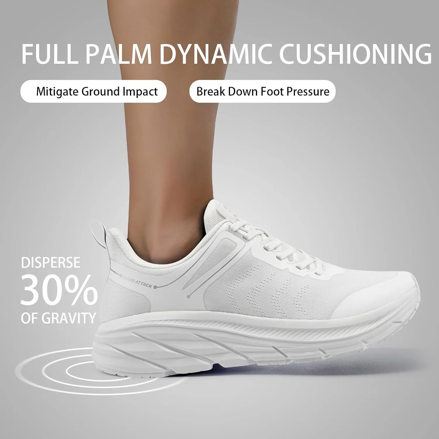 Grand Attack Men's Road Running Walking Shoes | Max Cushioned Comfort | Durable Non-Slip | Breathable Athletic Tennis Cross-Training Sneakers