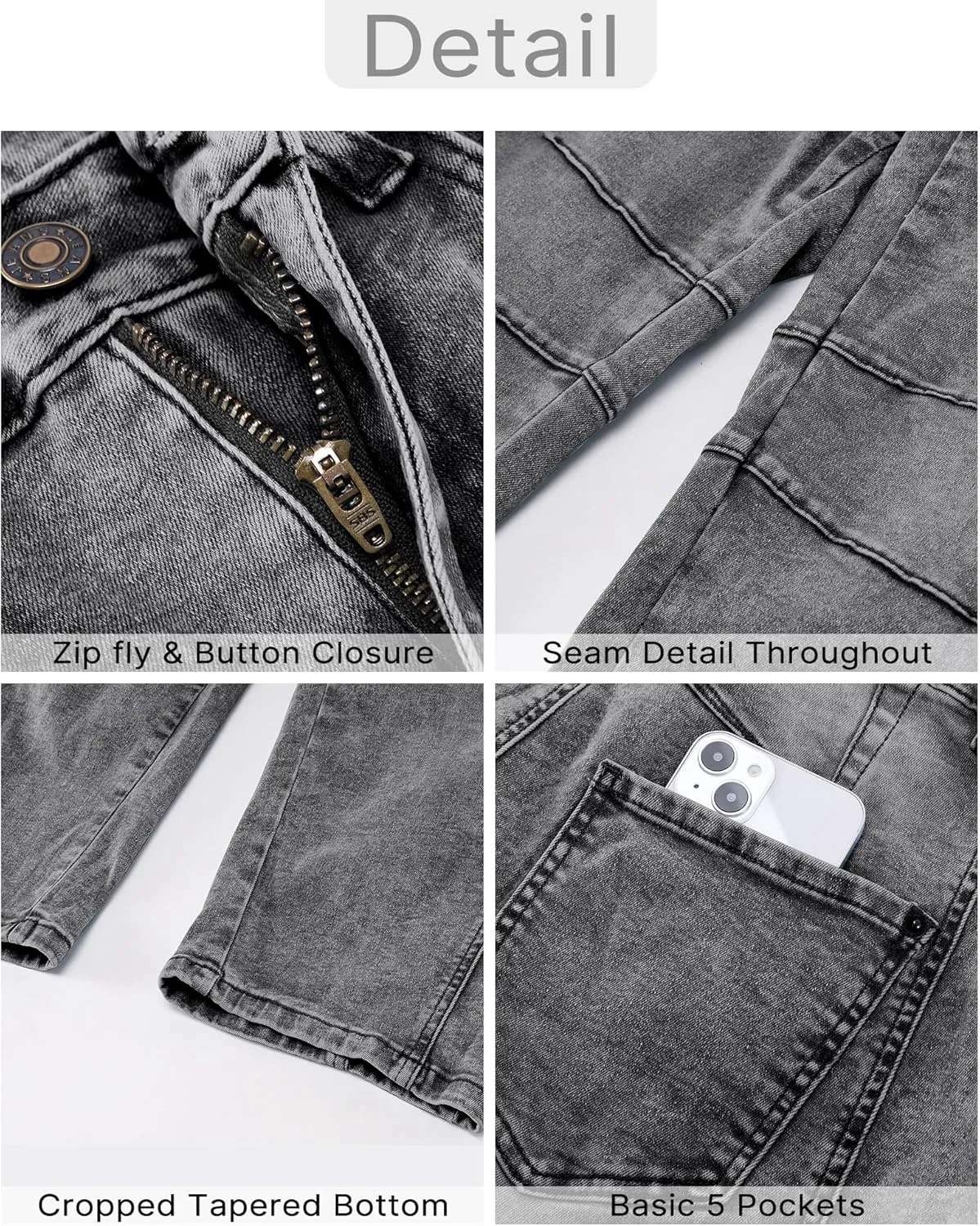 GRAPENT Barrel Jeans for Women Trendy High Waisted Wide Leg Baggy Cropped Relax Fit Stretch Denim Trouser Ankle Pants