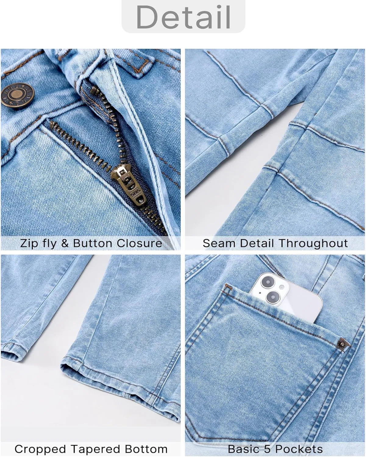 GRAPENT Barrel Jeans for Women Trendy High Waisted Wide Leg Baggy Cropped Relax Fit Stretch Denim Trouser Ankle Pants